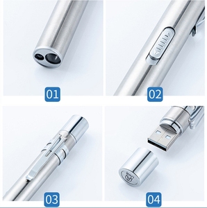 ไฟฉายพกพาขนาดเล็กแบบปากกา ชาร์จผ่าน USB แสงสองสี สำหรับนักศึกษาแพทย์และแพทย์ - Product Image 6