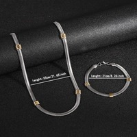 Collier chaîne serpent plate en acier inoxydable avec perles dorées, inaltérable, style hip-hop, assorti à tout, vente en gros transfrontalière