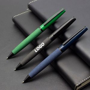 Bolígrafo Metálico Personalizado con Mecanismo de Giro y Empuñadura de PU - Bolígrafo Ejecutivo Promocional Personalizado - Product Image 1