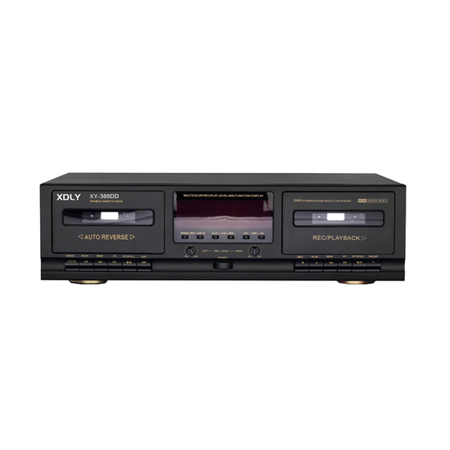 XIDLY - Custom Dual Stereo Cassette Tape Player Deck Rack Mountable with Included Ears