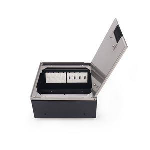 Caja Eléctrica Empotrada para Piso Elevado y de Concreto con Salida para Cable de Cepillo y Marco de Acero Inoxidable - Product Image 4