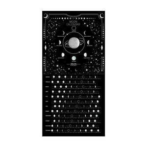 Black 2023 Lunar Phases Moon Calendar Hangable MoonLight Wall Poster Full Moon Tracker Wall Art Customized Calendar