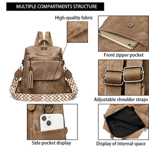 Nuova moda diretta da <span class=keywords><strong>donna</strong></span> impermeabile 20-35L zaino a tracolla morbida <span class=keywords><strong>pelle</strong></span> fodera in poliestere a doppio uso Casual borsa - Product Image 3