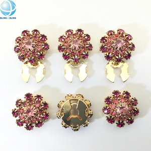 Màu Hồng Rhinestone pha lê có thể tháo rời nút bao gồm không có nút may clip cho phụ nữ áo sơ mi áo Đầm Cuff-Liên kết trang sức trang trí - Product Image 1