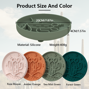 批发落船圆形慢速饲料狗碗猫舔垫组合无毒硅胶吸基喂料垫 - Product Image 2