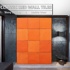 Azulejos de Pared Metálicos con Acabado Cerámico Rojo Clásico Moderno para Interiores de Apartamentos, Aislamiento Térmico, Ladrillo Refractario, Garantía de 5+ Años - Product Image 2