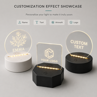 Base de Lámpara LED Acrílica con Control Remoto y Cable USB, Iluminación Nocturna con Efecto de Ilusión Sonora Inalámbrica, Venta Directa al Por Mayor, Prototipo Rápido