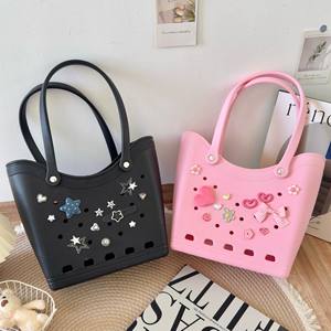 Poignées personnalisables <span class=keywords><strong>EVA</strong></span> plage <span class=keywords><strong>sac</strong></span> fourre-tout écologique léger lavable en caoutchouc voyage sacs à main bricolage <span class=keywords><strong>sac</strong></span> fourre-tout marché grossistes - Product Image 1