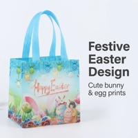 Sac non tissé imprimé en couleur, écologique, imperméable et recyclable, idéal pour les cadeaux de Pâques, en stock, vente en gros
