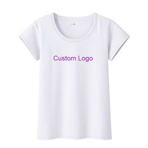 T-shirt pour femme ajusté personnalisé en coton 95% et élasthanne 5% pour impression en gros - Product Image 2