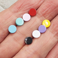 Boutons ovales en alliage de zinc plaqué maille, couleur bonbon peinte, lavables, avec tige de 4 mm/6 mm, pour la mode moderne des poupées BJD Kawaii