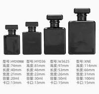 Flacon de parfum rechargeable en verre de 50 ml, forme carrée noire unique, prix d'usine de luxe
