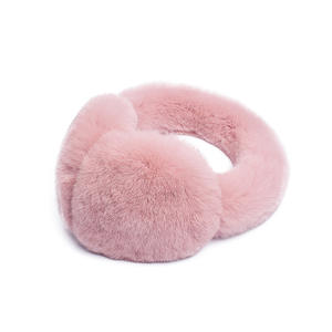 <span class=keywords><strong>Orejeras</strong></span> de Piel de Conejo Rex Auténtica para Mujer, Doble Cara, Suaves, Gruesas y Cálidas, Accesorio de Moda para Exteriores - Product Image 3