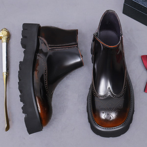 Zapatos de Hombre de Talla Grande, de Cuero Genuino, con Cordones, Suela Gruesa, Aumentan la Estatura, Impermeables, Transpirables, Estilo Ejecutivo para Oficina, Otoño - Product Image 6