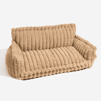 Lit pour animaux de compagnie de luxe moderne, canapé pour chien en peluche, chaud et doux, avec soutien pour le cou et la tête, lavable et amovible