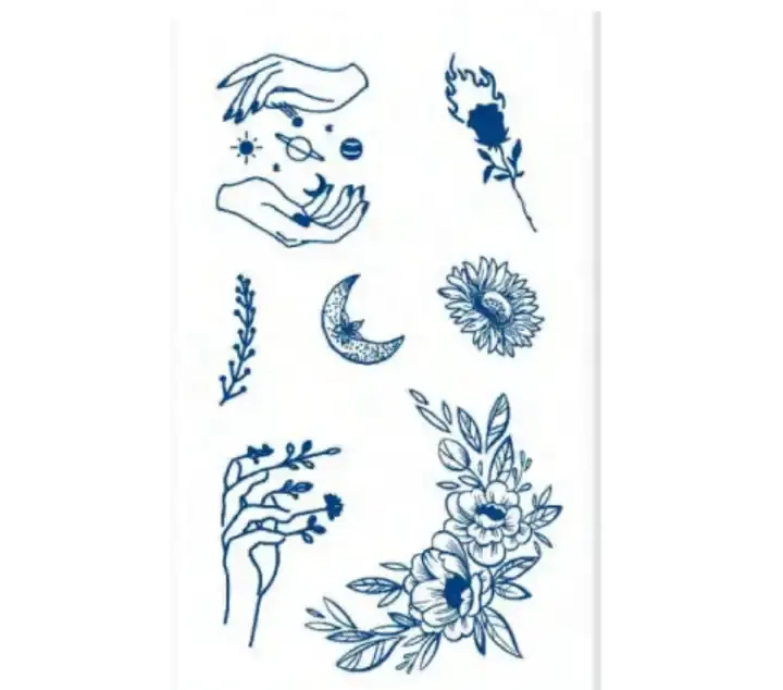 Hot Selling Tijdelijke Tattoo Sticker Waterdichte Olifantgod 3d Sexy Bloem Saiya Arm Tattoo Sticker Voor Vrouwen Mannen 1 Vellen