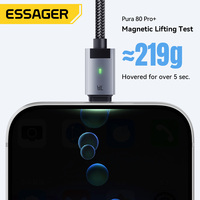 Aksesoris Ponsel ESSAGER ES-X95 7A 100W Kabel Data Magnetik Pengisian Cepat Usb ke Type C Kompatibel Dengan Ponsel Android
