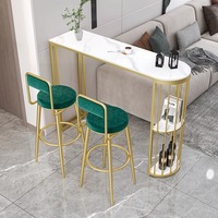 Nordique moderne semi-circulaire plaque de roche métal Bar Table luxe longue étroite armoire à vin cloison applique murale pour la cuisine à la maison
