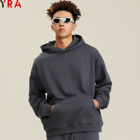 Sweat à capuche unisexe en tricot d'hiver surdimensionné 445 GSM, couleur unie, logo personnalisé, respirant, 65% coton 35% polyester, vente en gros