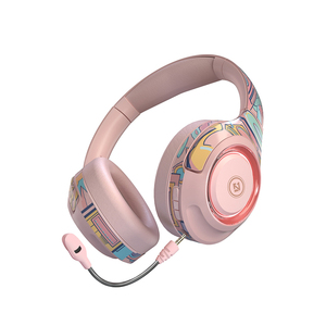 GlobalCrown-<span class=keywords><strong>EL</strong></span>-A2 plegables con micrófono desmontable, auriculares inalámbricos RGB para videojuegos - Product Image 1