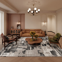 Tapis de salon tissé, nouveau, luxe léger, haut de gamme, pour canapé et table basse, style rétro français, motif abstrait, imperméable