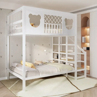 Eisen-Hochbett Erhöhtes oberes doppels chichtiges Multifunktions-Etagen bett mit hohem und niedrigem Apartment