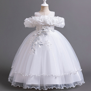 Robe de princesse style européen et américain pour filles, imprimée, à manches volantées, pour l'été, tenue décontractée quotidienne, robes pour enfants, transfrontalier - Product Image 5