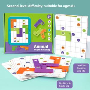 Jeu de correspondance des couleurs IQ Games, jouets éducatifs, jeu de puzzle en forme de L, jeu de correspondance des animaux, jeu de société, 2 niveaux - Product Image 4