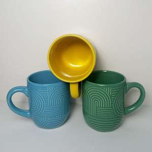 Zibo Ceramic <b>Mugs</b> Round Single Cup With Handle Custom Color Promotional Drinkware - Product Image 4