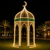 Zwiebel-Kuppel Ramadan-Pavillon LED-Lichterkette Halbmond-Dach Grüner Gürtel Bogen Ramadan-Motiv-Licht für Hotel-Rasen Ramadan-Dekoration IP65