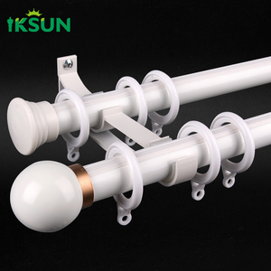 Iksun, 228/264 pulgadas, metal, pared simple, extra largo, decorativo, negro, barra de cortinas, juego de barra de cortina colgante - Product Image 1