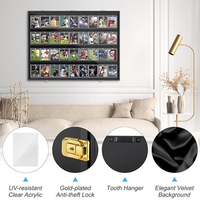 Vitrina de exhibición para tarjetas clasificadas, madera negra, 32 ranuras, 4 estantes, apertura frontal, exhibición de pared para coleccionistas de deportes, venta al por mayor, OEM, ODM