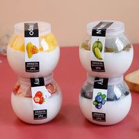 MOQ 50 sets – Pots à yaourt, pots à mousse de bran cuit au four, pots à pudding 160 ml, coupelles en plastique pour gelée, coupelles en forme de planète, coupelles en forme de fruit et de boule avec autocollants