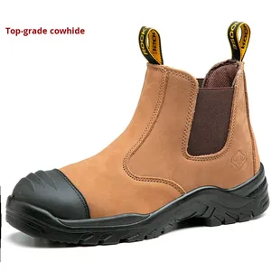 <span class=keywords><strong>Scarpe</strong></span> <span class=keywords><strong>Antinfortunistiche</strong></span> <span class=keywords><strong>Unisex</strong></span> Stivali da Lavoro con Puntale in Acciaio Tomaia in Pelle di Vacchetta Fodera in Rete Suola in Gomma Alta Protezione Slip-On Industriali - Product Image 3