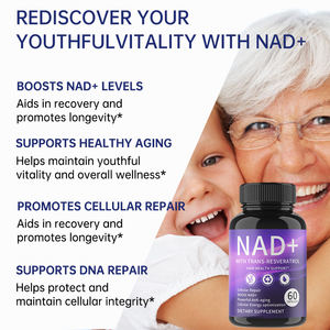 Capsules NAD OEM 60 unités Adultes Vegan Naturel Biologique Boost d'énergie Absorption des nutriments Métabolisme Complément alimentaire - Product Image 3