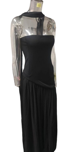 Vestidos Elegantes para Mujer, con Cierre de Cremallera en Contraste de Color, Abertura Asimétrica, Estilo Sexy para Vacaciones - Product Image 4