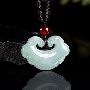 Pendentif en jadéite naturelle Ruyi, jade blanc, design original, style chinois classique, cadeau UNISEXE avec certificat d'évaluation HJ100 - Product Image 3