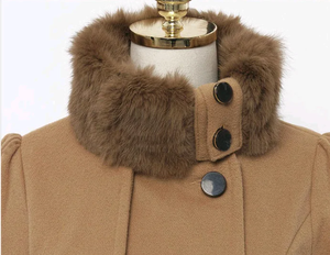 Abrigo Largo de Lana Sherpa para Mujer, Estilo Coreano, Acolchado, Doble Botonadura, Estilo Inglés - Product Image 4