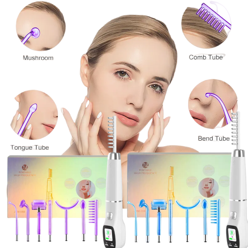 T 7 Tube Smart Panel 9 Level New Upgrade High Frequency Facial Machine Most Popular Skin Care Therapy Wand Beauty Device