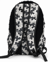 Sac à dos pour enfants personnalisé noir et blanc camouflage, sac d'école étanche multicouche de 17 pouces, sac à dos pour ordinateur portable pour adolescents
