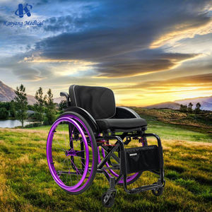 Sedia a Rotelle Sportiva Pieghevole Leggera con Ruote Grandi da 4 Pollici per Tutti i Terreni, Ammortizzazione CE e Sgancio Rapido - Product Image 3