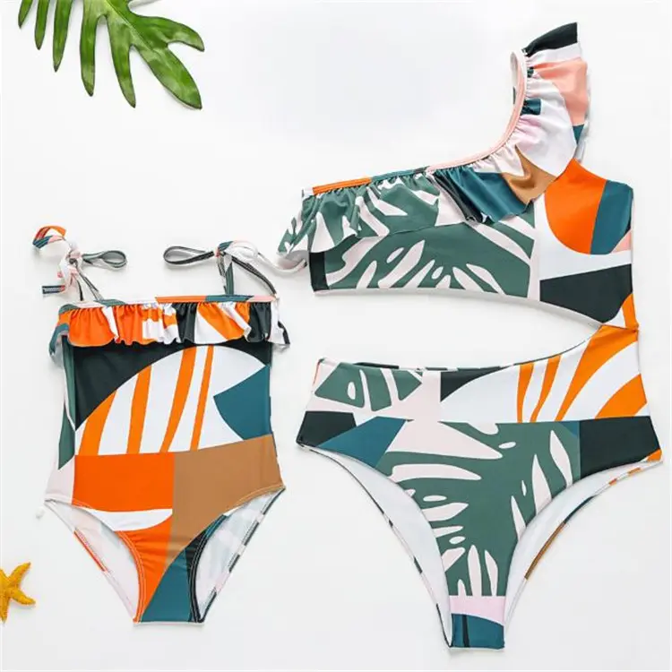 Tùy Chỉnh In 2021 Mùa Hè Beachwear Một Mảnh Áo Tắm Mẹ Trẻ Em Bơi Mặc Thiết Kế Độc Đáo Gia Đình Phù Hợp Với Mẹ Và Tôi Đồ Bơi