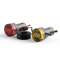 Indikator LED Digital bulat pengukur tegangan AMPERE Display untuk AC perangkat bertenaga Voltmeter catu daya AC