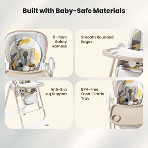 Silla Mecedora Inteligente de Diseño Moderno para Bebé, Silla Alta de Plástico y Metal para Comedor, Cocina, Dormitorio y Sala de Estar - Product Image 4