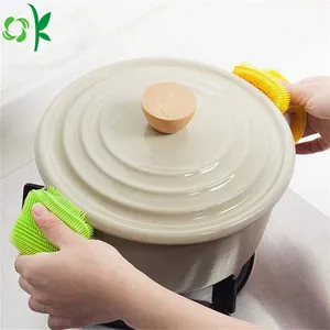 OKSILICONE Magic Silicone Món Ăn Bọt Biển Đa Năng Tốt Hơn Không Dính Làm Sạch Nhà Bếp Thông Minh Bàn Chải Phụ Kiện Làm Sạch Bọt Biển