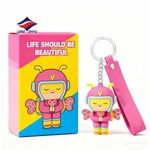 Longzhiyu, usine OEM depuis 20 ans, porte-clés <span class=keywords><strong>en</strong></span> caoutchouc PVC 3D personnalisé, porte-clés de personnage mignon, style de dessin animé créatif, porte-clés cadeau - Product Image 1