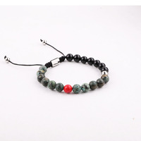Bracelet en macramé en acier inoxydable fait à la main avec des perles en pierre naturelle au design classique pour hommes et femmes JBS12375