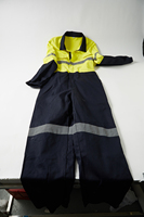 Combinaison de sécurité réfléchissante haute visibilité |   Combinaison de travail industrielle bicolore jaune marine avec taille élastique pour la construction routière