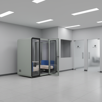 UNIBOOTH Cabine de travail préfabriquée insonorisée 33 dB, ignifuge ISO 23351, à montage rapide pour salle de formation et hall, livraison rapide