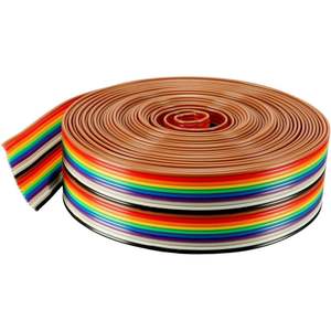 Câble plat à ruban 20 broches, fil IDC arc-en-ciel, pas de 1,27 mm, 5 mètres de long, non applicable, non applicable - Product Image 2